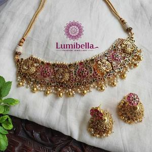 18K Gold Plated Zircon Designer Fashion Necklace and Earring Set - Product Image 1
