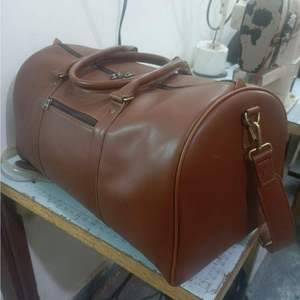 Sac de voyage en cuir véritable, léger, avec fermeture éclair, grande capacité, style vintage - Product Image 1