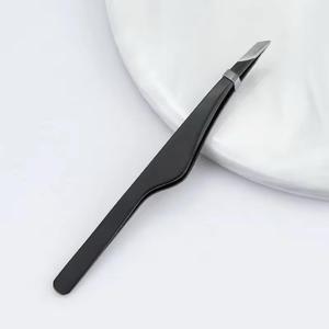 NEW-VERTIS OEM Custom Logo Slanted Tip Durable Stainless Steel Eyebrow Tweezers Beauty Grooming <b>Tool</b> - Product Image 5