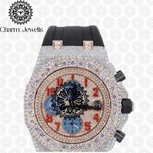 Reloj de Diamantes de Lujo Charm Jewell, Caja de Acero Inoxidable, Correa de Acero Inoxidable, Movimiento Mecánico Analógico, Cristal de 42 mm, 10 Bar - Product Image 5