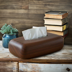Boîte à mouchoirs artisanale en bois d'acacia vintage, écologique, durable, portable, multi-usage, pour la décoration de la maison et du bureau - Product Image 1