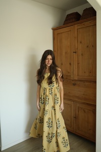 Women Floral Hand Block Print Cotton Maxi Dress Sleeveless Tiered Summer <b>Beach</b> Wear Resort Vacation Outfit Wholesaler - Product Image 1