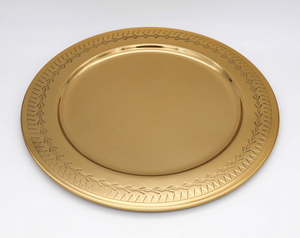 Luxury Gold Charger <b>Plate</b> Round Metal <b>Decorative</b> Serving <b>Plate</b> for Wedding Banquet Dining Table and Home Decoration - Product Image 2