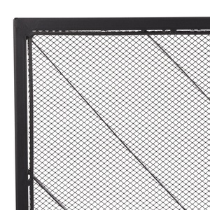 Écran de cheminée en métal à motif chevron, grille robuste anti-étincelles, protection de sécurité autonome pour foyer, noir - Product Image 4