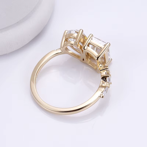 Anillo de compromiso de oro rosa con diamantes, corte pera, corte radiante, diamantes cultivados en laboratorio, certificado IGI, estilo clásico para mujer - Product Image 4