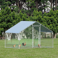 Poulailler en acier galvanisé, cage à volailles durable avec couverture imperméable, emballé en boîte, capacité de 50 lb pour l'extérieur, la cour