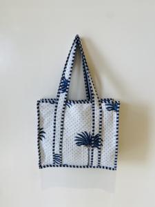 Sac fourre-tout bohème réversible fait main, écologique, grand format, en coton matelassé, motif floral multicolore, logo personnalisé, robuste, été/hiver - Product Image 3