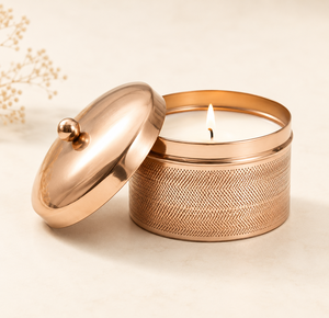 Luxury Scented <b>Candle</b> <b>Set</b> In Hammered Metal Jars Handcrafted Copper And Gold Votive Holders For Home Decor And Wedding Gifts - Product Image 6