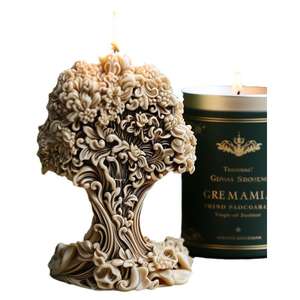 Bougie d'aromathérapie cylindrique en bois ancien, cadeau artisanal, pierre parfumée, bougie personnalisée en usine, moule en silicone - Product Image 5