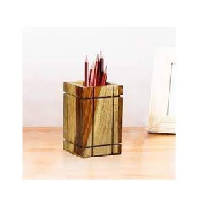 Support à crayons/feutres en bois au design élégant pour bureau et table d'étude, artisanat naturel - Product Image 4