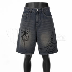 Pantalones Cortos Vaqueros de Mezclilla Lavada Estilo Vintage para Hombre, Holgados, hasta la Rodilla, Estilo Urbano, Ecológicos, Casuales - Product Image 1