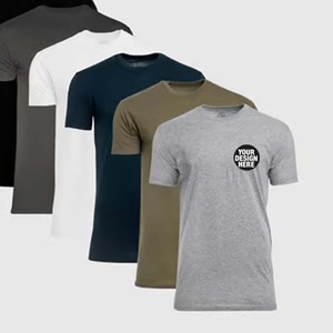 T-shirts personnalisés en coton épais avec logo : impression sérigraphique durable, t-shirts personnalisés avec poche et logos d'entreprise brodés - Product Image 2