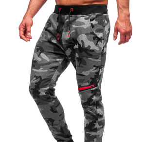Pantalon de survêtement évasé pour homme en molleton 100 % coton de haute qualité, style sport et streetwear, taille élastique, tissu extensible, motif camouflage - Product Image 4