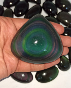 Obsidiana Arcoíris Natural, Piedra Preciosa Suelta, Pulida por Ambos Lados, Cabujón de Obsidiana Hecho a Mano, Cristal de Obsidiana Curativa para Joyería - Product Image 5