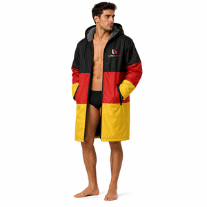 Chaqueta Parka Personalizada con la Bandera de Alemania, Impermeable, Cortavientos, Forrada de Forro Polar, con Capucha, Abrigo Largo para Natación, Surf y Deportes al Aire Libre - Product Image 1