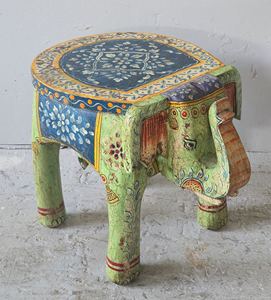 Vintage Hand Painted Wooden <b>Elephant</b> Style Side <b>Table</b> Coffee <b>Table</b> Lamp Vase Stand Rustic Indian Farmhouse Home Décor Furniture - Product Image 3