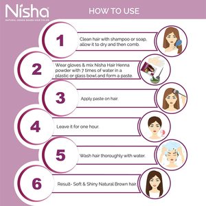 Henna natural en polvo Nisha para un color marrón natural del cabello, tinte para un cabello suave, sedoso y brillante para hombres y mujeres 10g (Paquete de 10) - Product Image 6