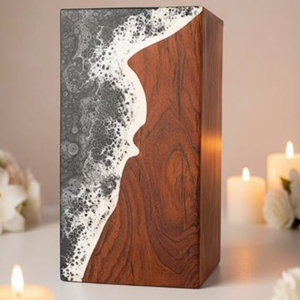 Decorative Wooden Keepsake Urn for Ashes Premium Oak Memorial Urn with Engraving by AYAANS - Product Image 1