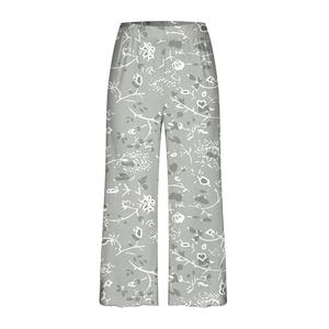 Women's High <b>Waist</b> Wide Leg Floral Print Knitted Eco-Friendly Loose Fit Full Length Casual Breathable Spring Pant <b>Elastic</b> <b>Waist</b> - Product Image 3
