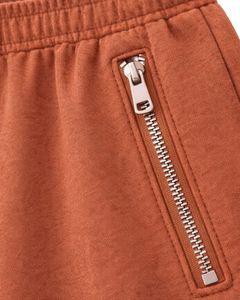 Pantalones Cargo Anchos de Felpa para Mujer, Color Naranja Óxido, Cintura Elástica, Bolsillos con Cremallera, Estilo Casual Urbano, Pantalones de Invierno - Product Image 3