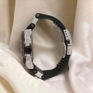 Unique Designer Round Dial <b>Iced</b> <b>Out</b> Moissanite Diamond Quartz <b>Watch</b> Customizable Man's Stylish <b>Watch</b> - Product Image 3