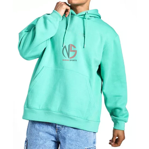 <b>Men's</b> Hooded Fleece Sweatshirt Regular Fit Casual <b>Pullover</b> Pocket Front Logo 100% Cotton Winter Wear OEM Quick Dry Hoodie Nurak - Product Image 2