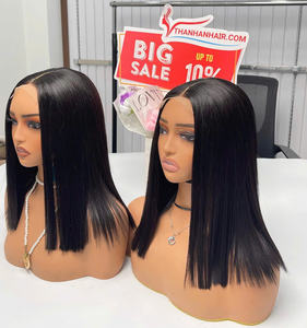 Venta al por mayor pelo vietnamita hueso recto todos los colores Bob PELUCAS CABELLO humano encaje transparente para mujeres negras - Product Image 5