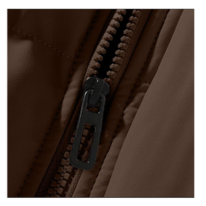 Unisex Casual Winter Hooded Waterproof Eco-Friendly Streetwear <b>Puffer</b> <b>Jacket</b> with Zipper Thick Fleece Lining for Winter Seasons - Product Image 2