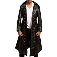 Manteau en similicuir de haute qualité pour homme, style pirate gothique steampunk, best-seller 2026