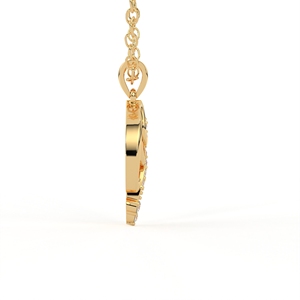 Aarinya Colgante Delicado Curvo con Diseño de Ola Asimétrica Chevron Swirl Pave, de Oro 9K Blanco-Rosa-Amarillo, con Llama y Piedras Cultivadas en Laboratorio, Certificado IGI - Product Image 5