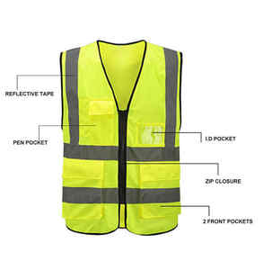 Chaleco de Seguridad Reflectante Transpirable e Impermeable, ANSI Clase 1, EN ISO Clase 1, Ropa Deportiva Personalizada de Alta Visibilidad - Product Image 6