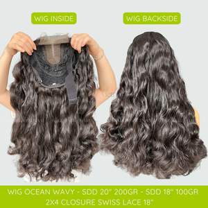 Perruque de cheveux ondulés de l'océan vietnamien brut vendeurs de cheveux ondulés naturels vierges non traités perruques de cheveux humains bruts alignés sur les cuticules - Product Image 5