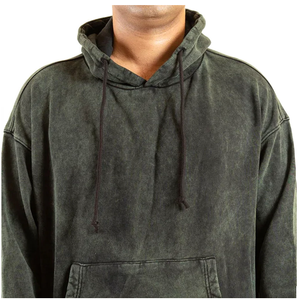 Ensemble de survêtement vintage deux pièces en molleton 100 % coton écologique pour homme, avec logo personnalisé, délavage acide, style streetwear et gym - Product Image 6