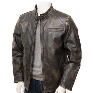 Chaqueta de Invierno de Cuero Genuino Personalizada de Alta Calidad para Hombre, Estilo Urbano, con Cierre, Impermeable, Resistente al Viento y Transpirable - Product Image 3