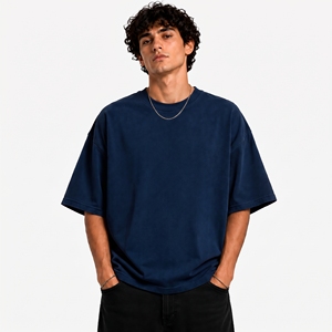 men solid color <b>plain</b> oversized <b>t</b> <b>shirt</b> dark teal cyan <b>green</b> heavy cotton streetwear drop shoulder loose boxy cut crew tee bulk - Product Image 6