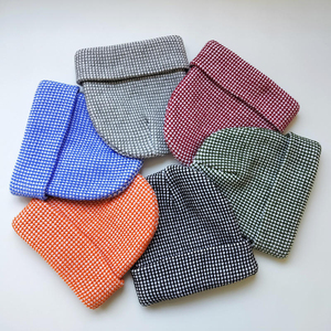 Bonnet unisexe à carreaux 100% acrylique tricoté plat, style décontracté, taille adulte 56-58CM - Product Image 2