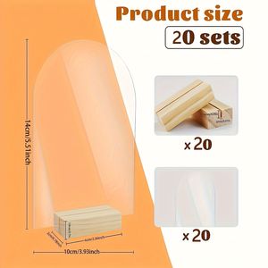 Base per Carte in Acrilico Trasparente a Forma di Arco, Set da 20 Pezzi, Esagonale, per Lista Ospiti Matrimonio, Segnaposto Vuoti, Numeri Tavolo - Product Image 2