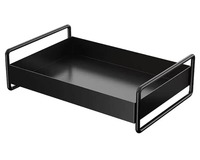 Plateau de service rectangulaire en fer de haute qualité, écologique et durable, avec une conception de poignée élégante pour la présentation des aliments