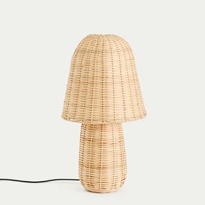 Minimalist Woven Mushroom <b>Lamp</b> Handcrafted Rattan <b>Table</b> <b>Lamp</b> With Rounded Shade From Vietnam Manufacturer - Product Image 1