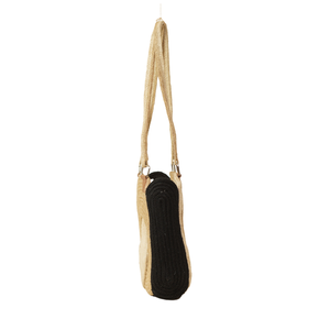 Handcrafted Swirl Spiral Jute Braided Women Tote Bag Contrast <b>Black</b> Side Gusset Long Shoulder Strap Casual <b>Handbag</b> Wholesale - Product Image 4