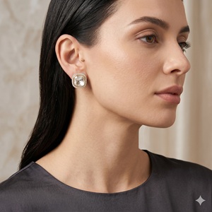 Boucles d'oreilles en diamant Polki CVD cultivé en laboratoire, serties d'or jaune 14 carats, certifiées GJEPC/IIGI, bijoux de luxe pour fiançailles, cadeau d'anniversaire - Product Image 2