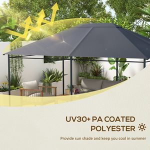 Tetto di Ricambio per Gazebo a Ombrello 10FT X 13FT, Design Contemporaneo, Grigio Scuro per 84C 116 - Product Image 4