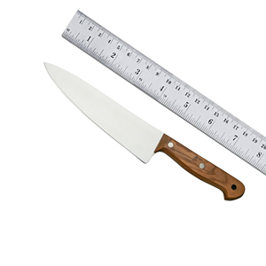 Couteau de cuisine en acier Damas de qualité supérieure, manche en bois, bord poli, lame de chef faite à la main, équipement de découpe de cuisine pour droitier - Product Image 2