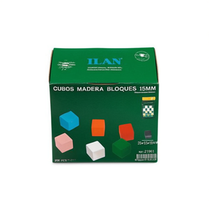 Cubi di legno Iln da 15 mm, 25 pezzi per artigianato ed educazione - Product Image 1