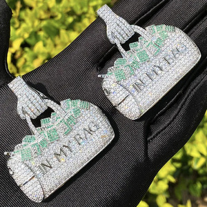 Colgante de Plata de Ley 925 con Moissanita y Diseño de Bolsa de Dinero “In My Bag”, Joyería Hip Hop - Product Image 6
