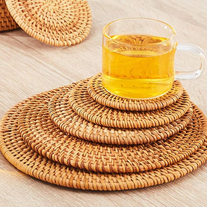 Rattan Trivets Pot Holder Placemat Rattan Placemats Trivets Home Wedding <b>Dinner</b> <b>Table</b> Decoration Item - Product Image 1