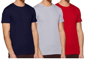 Camiseta de Hombre con Cuello Redondo, Mezcla de Algodón, Corte Regular, Cómoda, Manga Corta, para Uso Diario - Product Image 3
