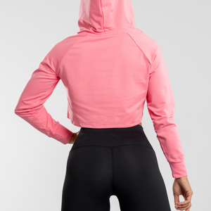 Best Women's Winter Workout Crop <b>Top</b> Hoodies Custom Made Gym Training Fitness Apparel Pakistani Manufacturers' Hooded Gym <b>Tops</b> - Product Image 2