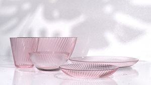 Juego de Vajilla PGT French Retro Wave Ripple - 5 Piezas Ecológicas y Elegantes - Platos y Tazones para Cena - Venus Loose Pow (Hecho en Taiwán) - Product Image 1