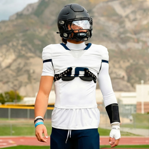 Maillots de compression ajustés pour bras gauche avec fixation décontractée – Maillots de compression de football américain pour hommes - Product Image 3